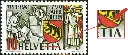 10 Rp. Herzog Berchtold, dunkelgrau-rot, "Helle Stelle unten im Wappen"