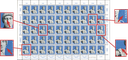 30 Rp. Apollo, blau-grauschwarz, Retouchen und Rastfehler: 261w.3.01, 261w.4.03, 261w.4.08, 261w.4.09
