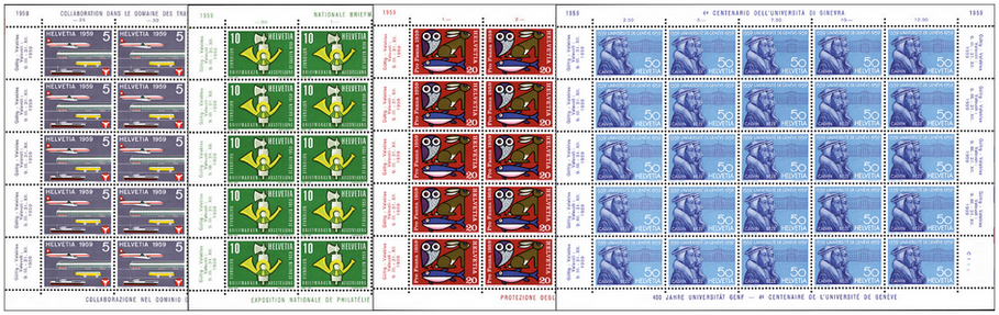 1959, Werbe- und Gedenkmarken