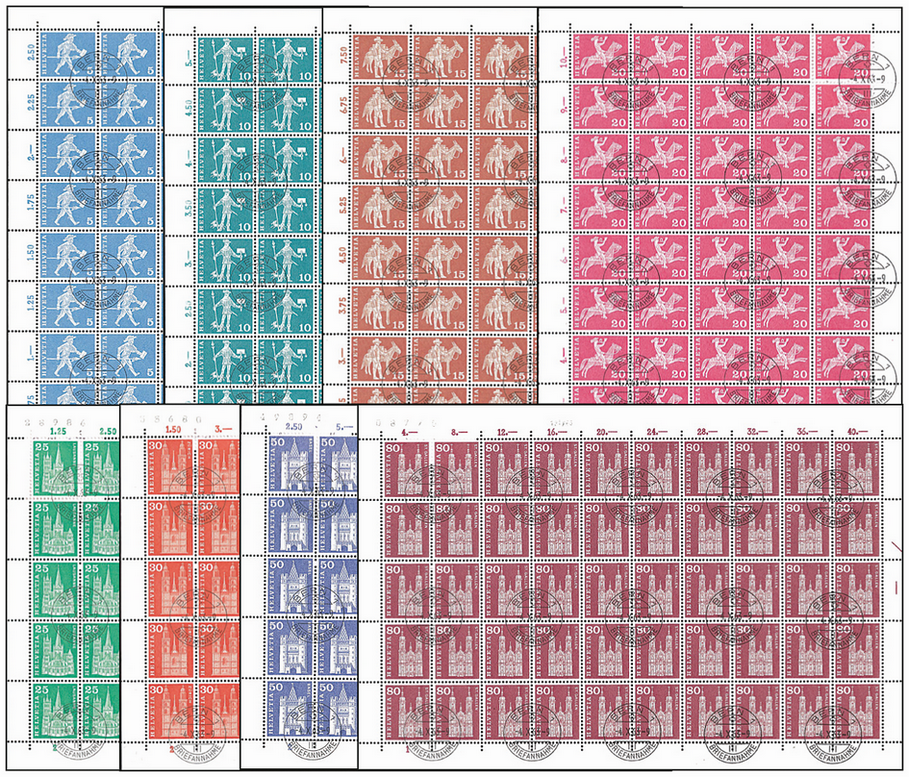 1963-1968, Postgeschichtliche Motive und Baudenkmäler