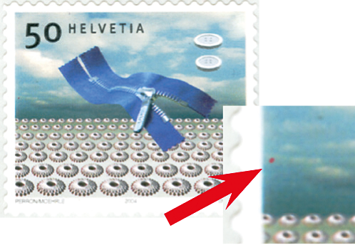 50 Rp. Reissverschluss Riri, "Roter Punkt im Himmel"