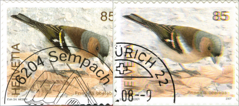 85 Rp Buchfink, "Starke Druckverschiebung des ganzen Markenbildes"