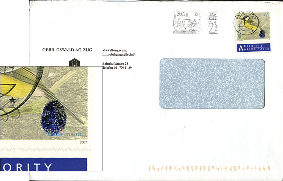 100 Rp. Kohlmeise, "Grosser tiefblauer Farbfleck am Schwanz der Kohlmeise"