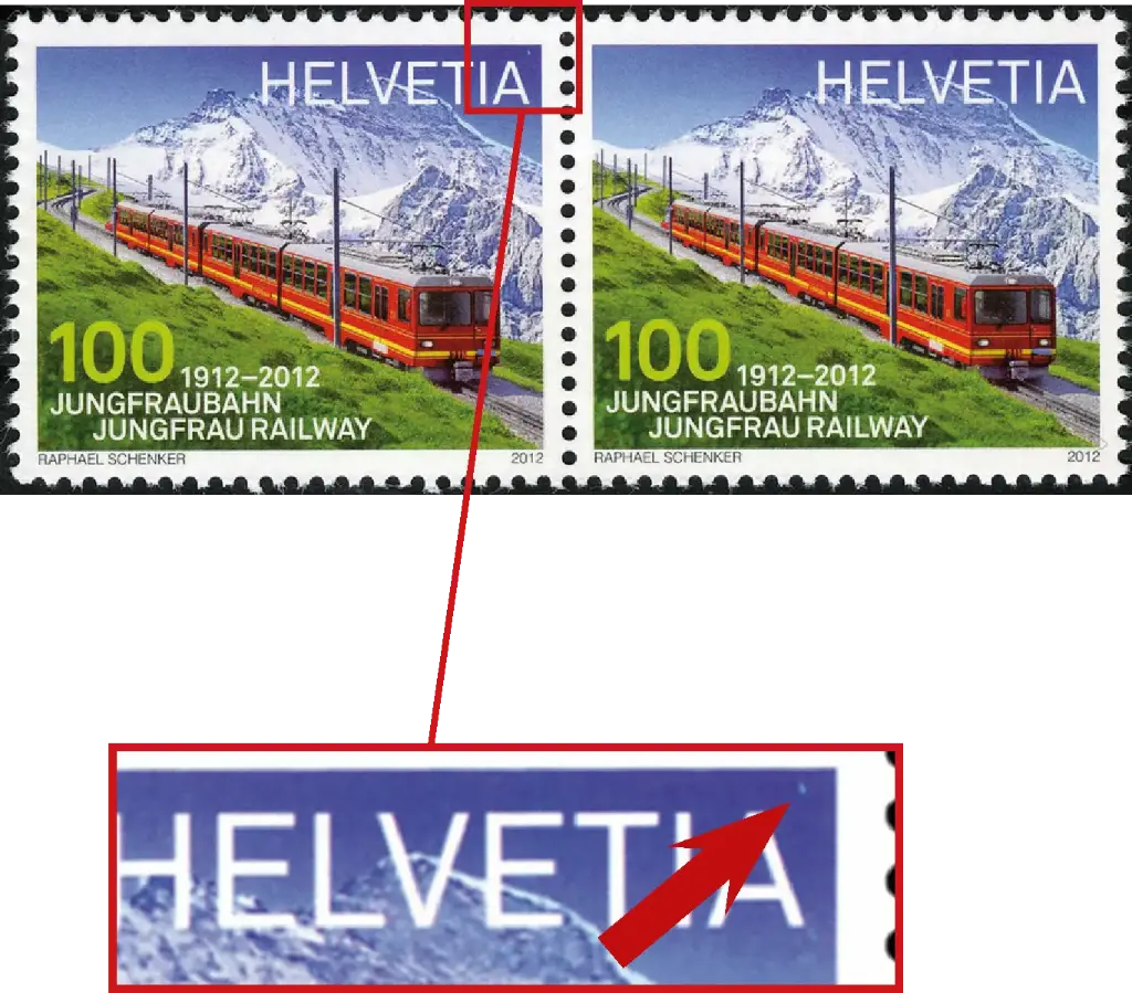 100 Rp. 100 Jahre Jungfraubahn, "Blauer Putzer über HELVETIA"