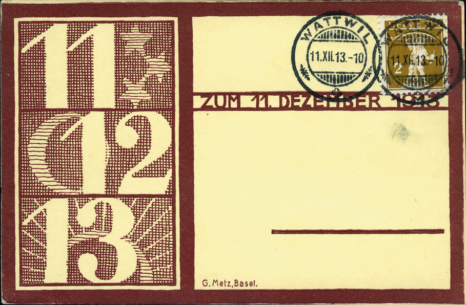 1913, Schnapszahlbeleg mit Tellknabe