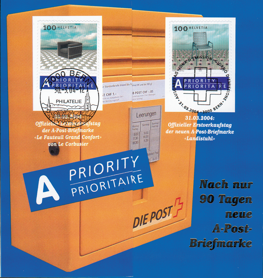 2003-2004, 100 Rp. Corbusier-Sessel und 100 Rp. Landistuhl