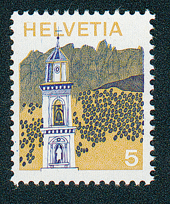 5 Rp. Sottoceneri, "Doppelprägung an der Turmbasis"