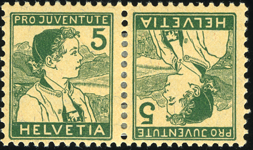 5+5 Rp. Appenzeller Knabe grün, sämisch