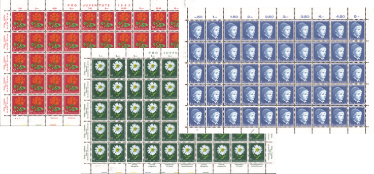 1963, Knabenbildnis, Wiesen- und Gartenblumen