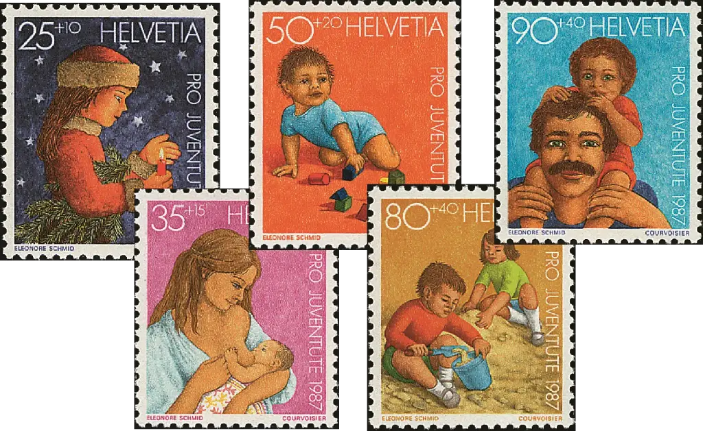 1987, Weihnachtsmarke, Entwicklung des Kindes