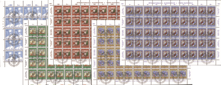 1967, Theodor Kocher, Deckengemälde aus der Kirche St. Martin, Zillis, Graubünden