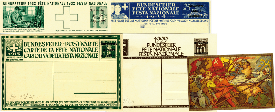 1910-1937 Bundesfeier-Karten-Kollektion entwertet