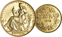 1873, 20 Franken, 3-Punkt-Probe Eidgenossenschaft