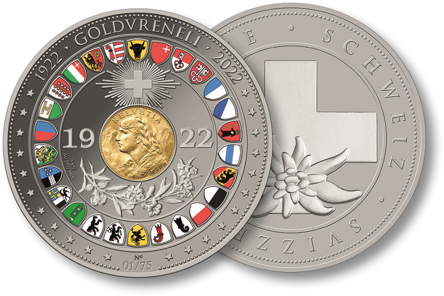 5 Unze "100 Jahre letztes Goldvreneli"