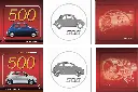 2008, Euro - Kursmünzen-Satz mit der Prägung "FIAT 500"