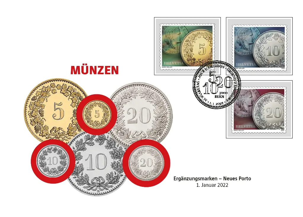 2022, Ergänzungsmarken Münzen