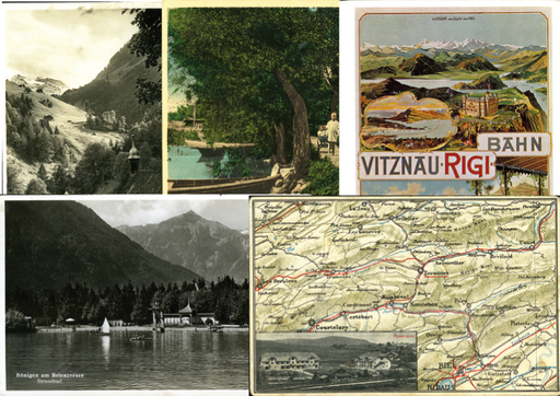 [3803.1920.01] Spezialkollektion mit 5 Postkarten, meist Schweiz.