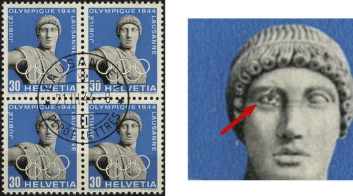 [7305.261.01] 30 Rp. blau-grauschwarz, "Apollo mit offenem Auge", ET