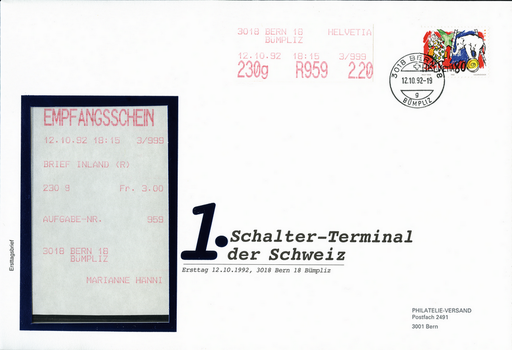 [7325.1992.01] 1992, 1. Schalter-Terminal der Schweiz