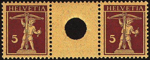 [7350.32.03] 5+5 Rp. rotlila, sämisch