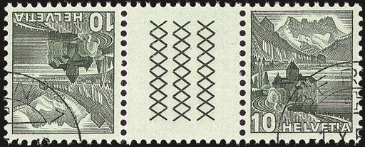 [7350.58.02] 10+10 Rp. Schloss Chillon, gelbgrün