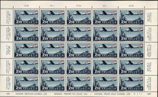 [7370.42.06] 1947, Swissair-Sonderflugpostmarke