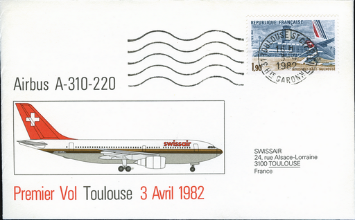 [7371.1982.01] 1982, Erstflug-Beleg A310 vom 03. April 1982