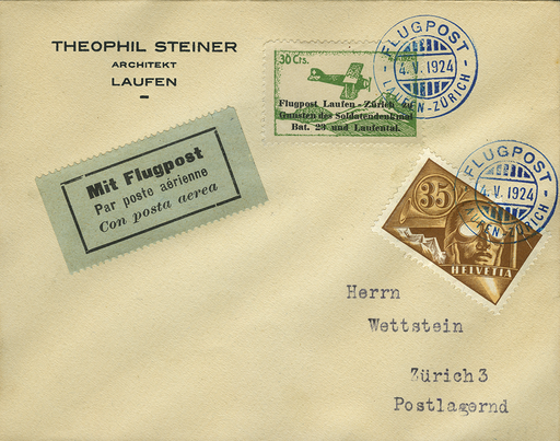 [7374.24.70] 1924, Flugtag Laufen, Vignette