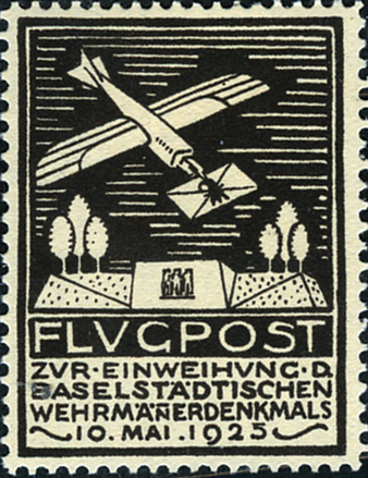 [7374.25.25] 1925, Flugmeeting Sternenfeld Basel, OK-Vignette 30 Rp. schwarz