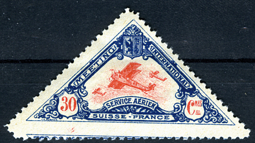 [7374.25.27] 1925, Flugmeeting Sternenfeld Basel, OK-Vignette 30 Rp. blau-rot