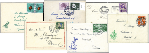 [7390.17.04] 1930-1955, Spezialkollektion mit 11 Pro Juventute Briefli