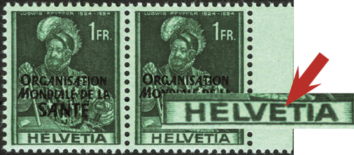 [7480.19.05] 100 Rp. Oberst Pfyffer, dunkelgrün-grün, "Grosse Doppelprägung"