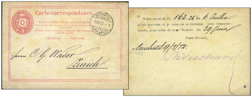 [7591.1872.01] 1872, Suchard-Vorläufer, Postkarte Nr. 2