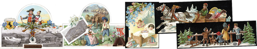 [7591.1885.02] 1885, Suchard-Trägerkarten, 5 verschiedene sehr seltene Stücke