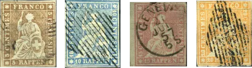 [7156.22.04] 1856, Sitzende Helvetia, ungezähnt (Strubel)