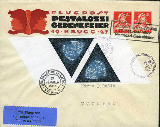 [7374.27.84] 1927, Pestalozzi-Sonderflug Brugg-Yverdon