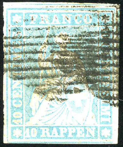 [7157.23.08] 10 Rp. hellgrünlichblau, Berner Druck, 2. Druckperiode