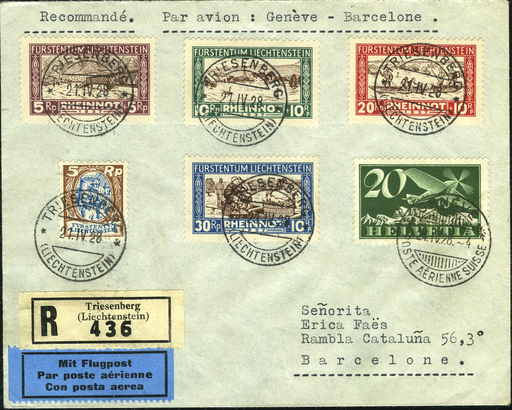 [7373.28.10] 1928, Erstflug Genf-Marseille-Barcelona