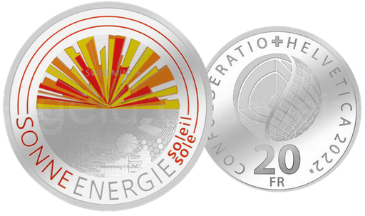 [7996.2022.05] 2022, 20 Fr. Gedenkmünze "Sonnenenergie"