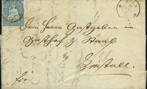 [7159.23.05] 10 Rp. lebhaftpreussischblau, Berner Druck, 3. Druckperiode