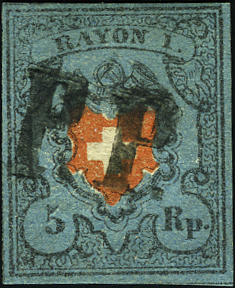 [7037.15.03] 5 Rp. schwarz-rot-graublau, Type 28