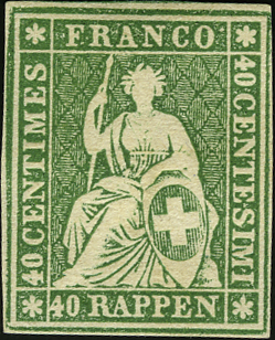 [7160.26.06] 40 Rp. olivgrün, Berner Druck, 4. Druckperiode