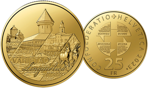 [8009.2023.01] 25 Franken Gedenkmünze, "Schweizer Sprachenvielfalt"