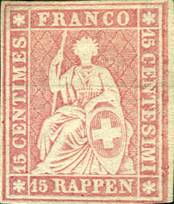 [7160.24.06] 15 Rp. karminrot, Berner Druck, 4. Auflage