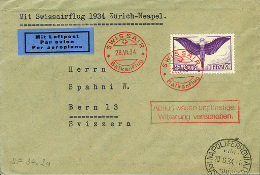 [7374.34.08] Balkanflug der Swissair, Zürich - Neapel