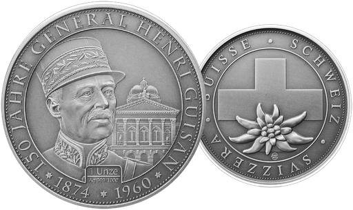 [7986.2024.33] 2024, 1 Unze "150 Jahre General Guisan"