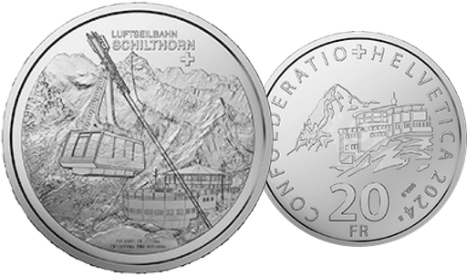 [7996.2024.02] 2024, 20 Fr. Gedenkmünze "Schilthorn"