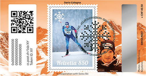 [7321.5.28] 2024, Crypto Stamp "Dario Cologna" - Bronze Edition