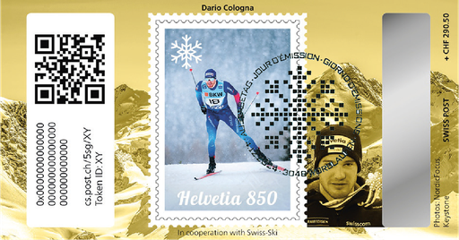 [7321.5.76] 2024, Crypto Stamp "Dario Cologna" - Gold Edition