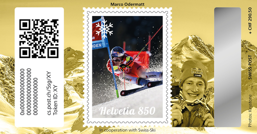 [7321.5.89] 2024, Crypto Stamp "Marco Odermatt" - Gold Edition